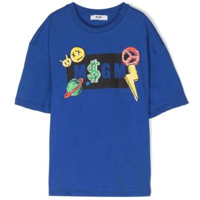 T-shirt azzurra msgm kids