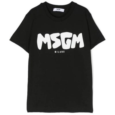 T-shirt nera bambino msgm